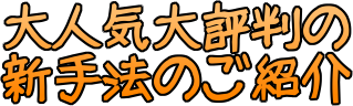 大人気大評判新手法のご紹介
